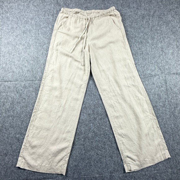 Hollister Pants - Hollister Womens XS Linen Blend Pants Pull On Baggy Wide Leg Beige 356F2681